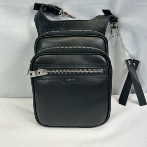 AMIRI Men’s  Leather Hip Pouch in Black
